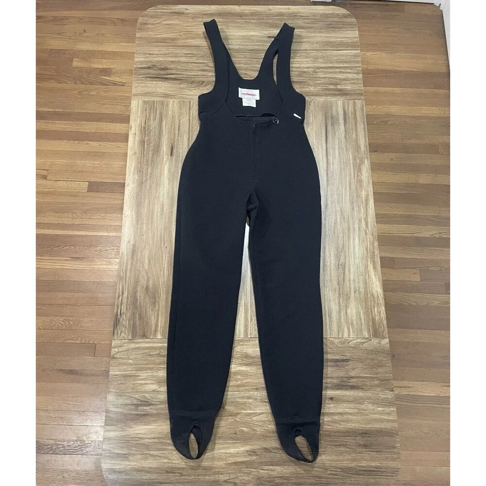 Obermeyer Vintage Black Overall Onepiece Layer Piece Snowsuit Wool Blend Size 8